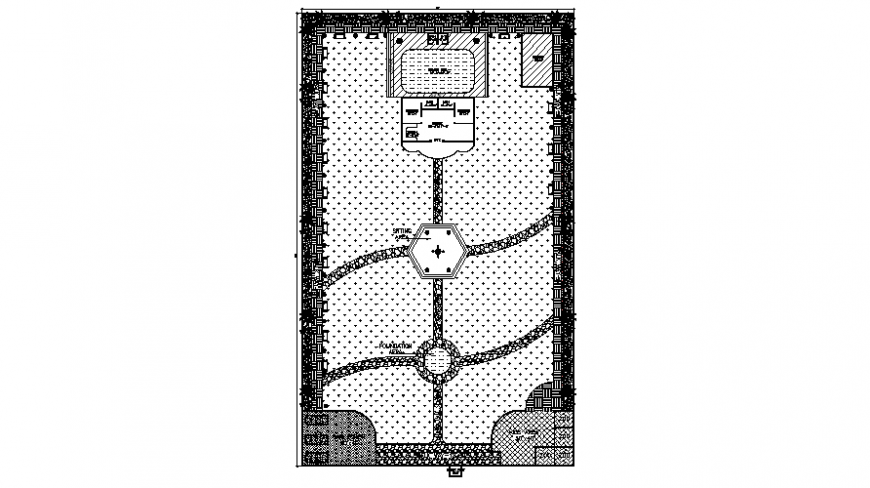 Drawings details of housing units with landscaping detail in autocad