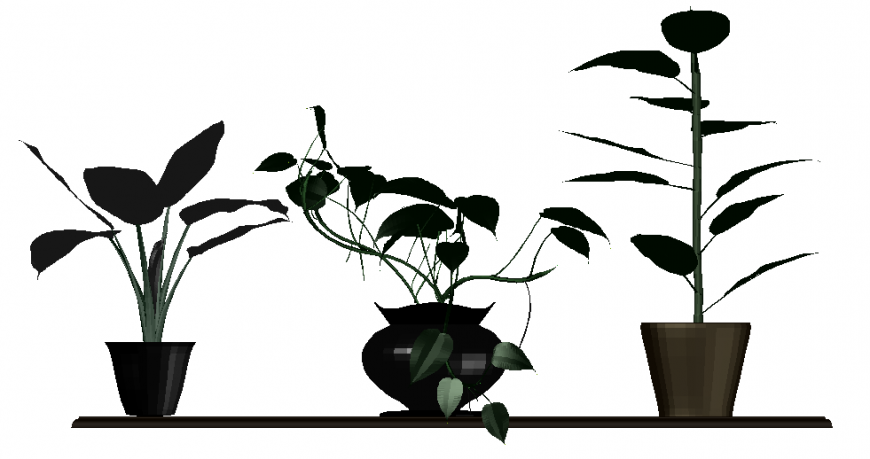 Drawings details of landscaping plants vase dwg autocad file