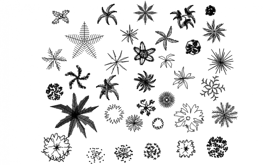 Drawings details of landscaping units blocks of trees dwg file