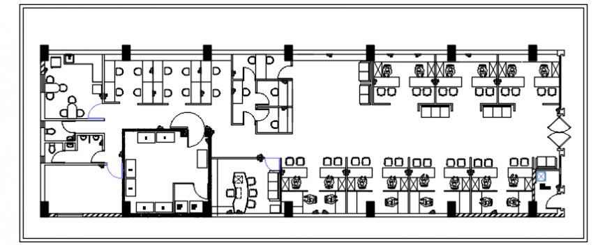 Drawings details of office building layout autocad software file
