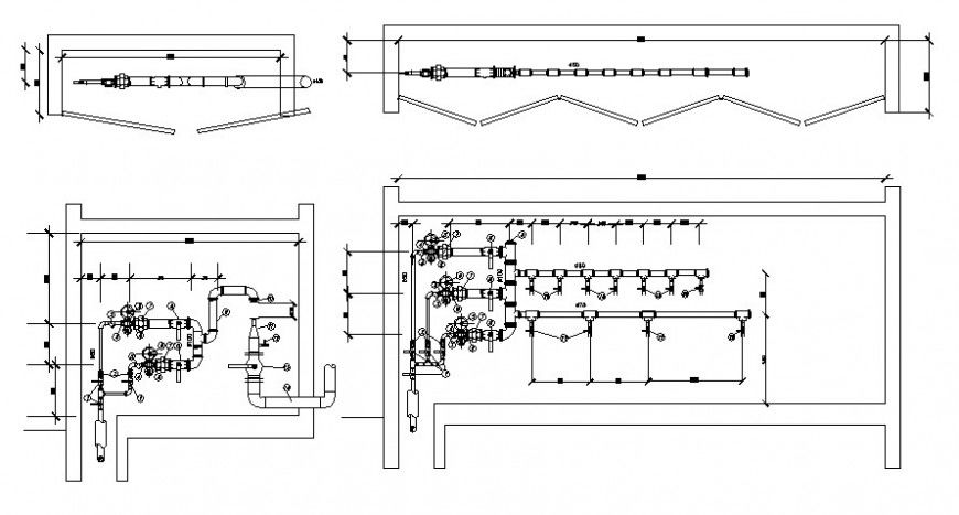 Drawings details of plumbing blocks 2d view autocad file