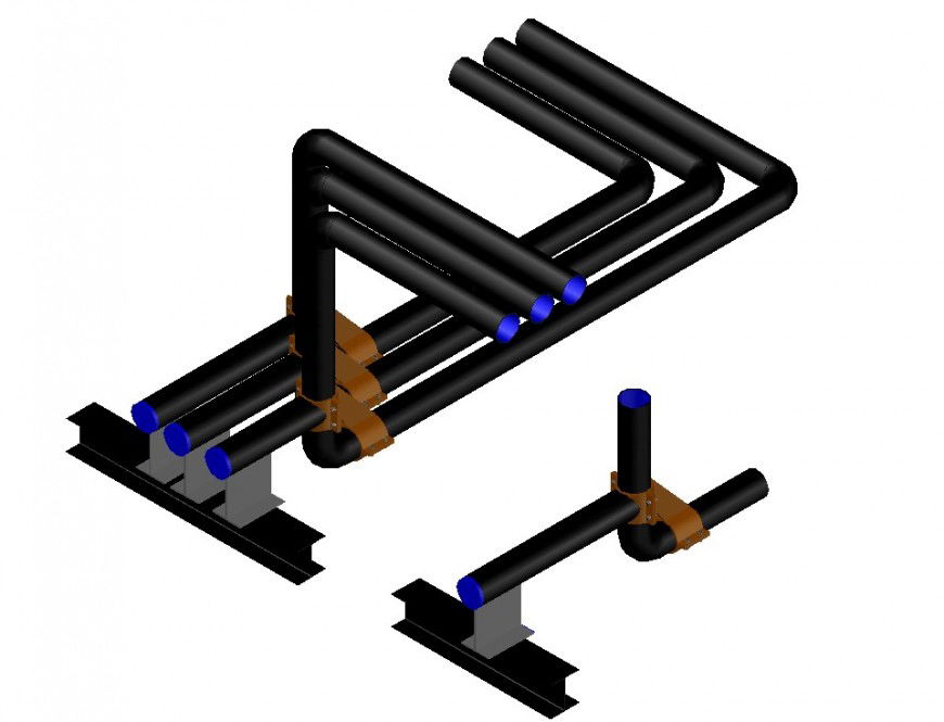 Drawings details of plumbing blocks units 3d model dwg file