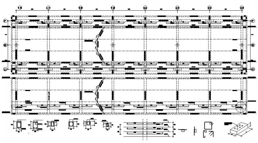 Drawings details of RCC structural blocks 2d view autocad software file