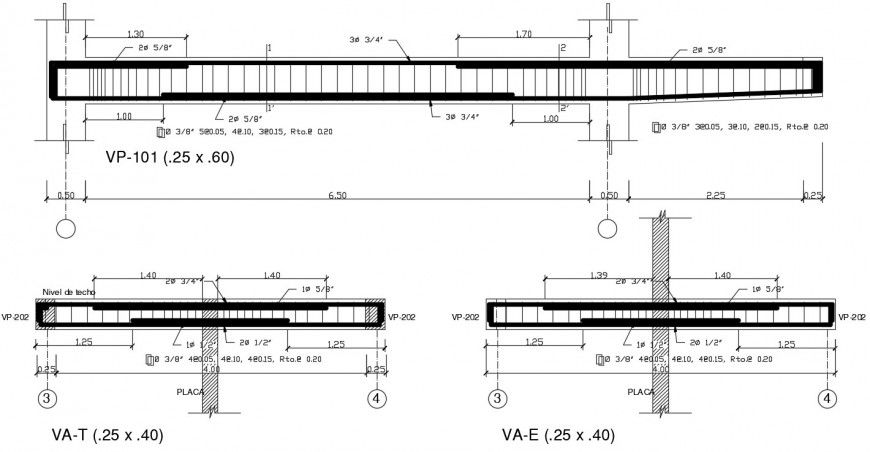 Drawings details of RCC structural blocks 2d view CAD units dwg file