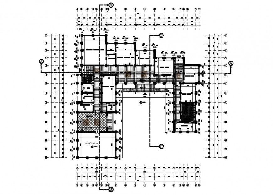 Drawings details of school building block 2d view dwg file