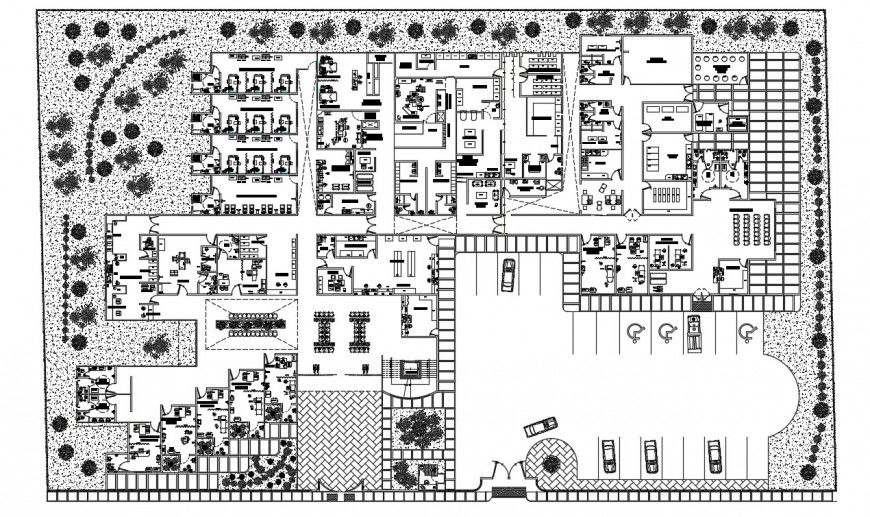 Drawings details of school institute building floor plan dwg file