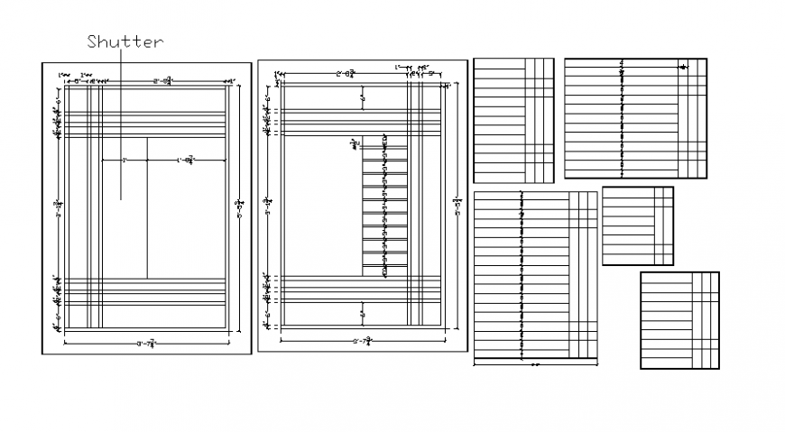 Drawings details of shutter door autocad file