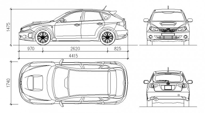 Drawings details of vehicle transportation car autocad file