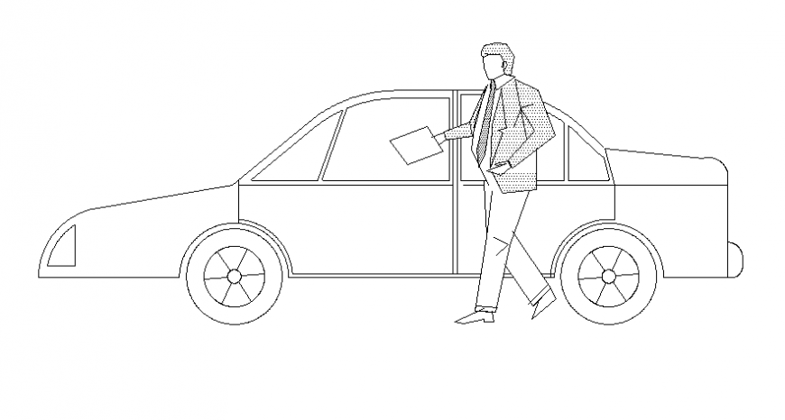 Drawings elevation 2d view of vehicle car units autocad file