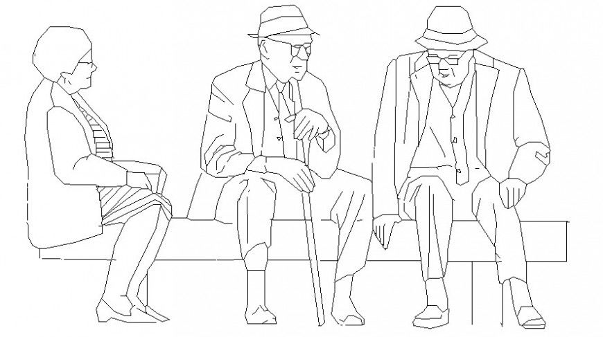 Drawings elevation of people units blocks autocad dwg file