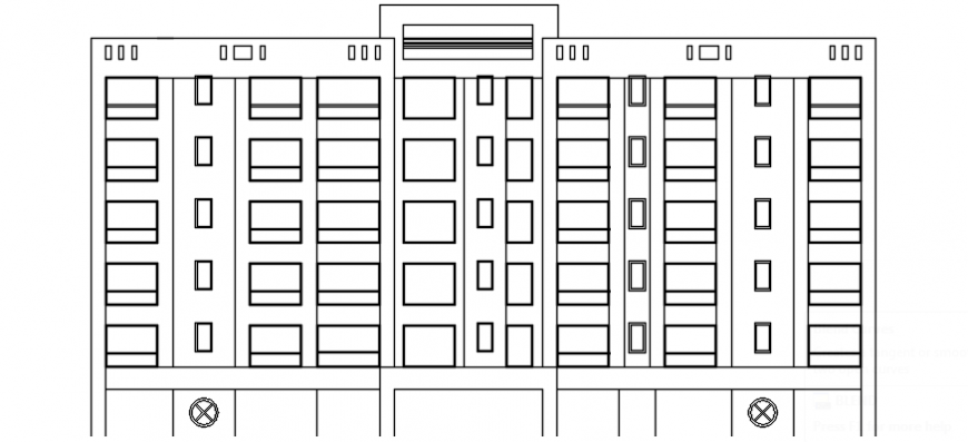 Drawings of apartment 2d view elevation autocad software file