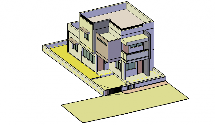 Drawings of apartment 3d model autocad software file