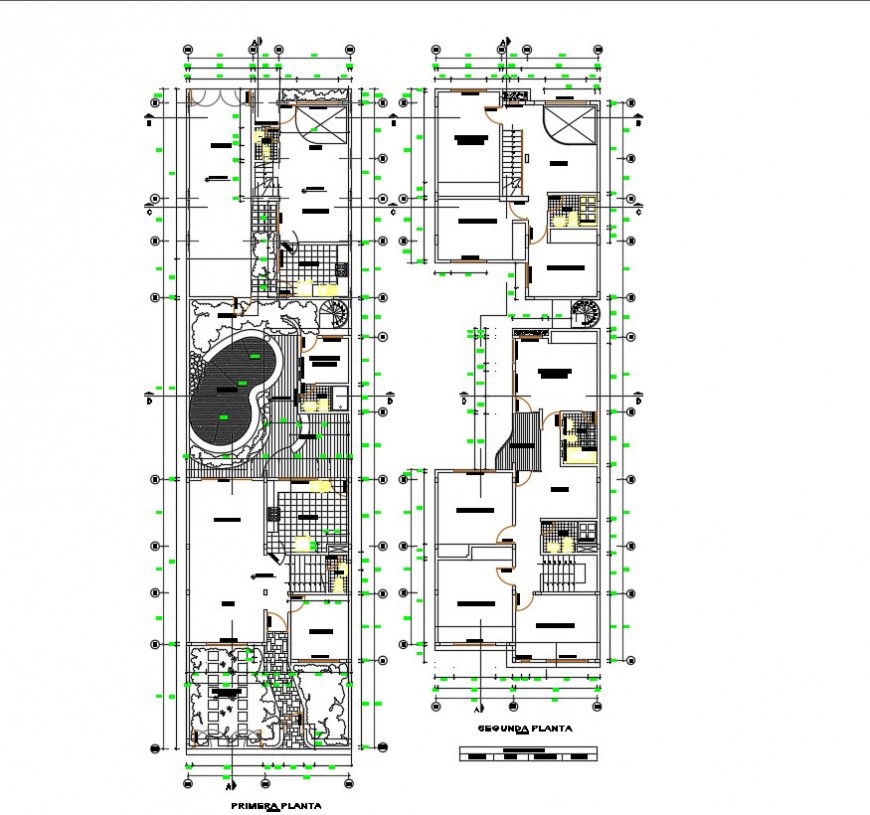Drawings of apartment floor plan detailing 2d view autocad file