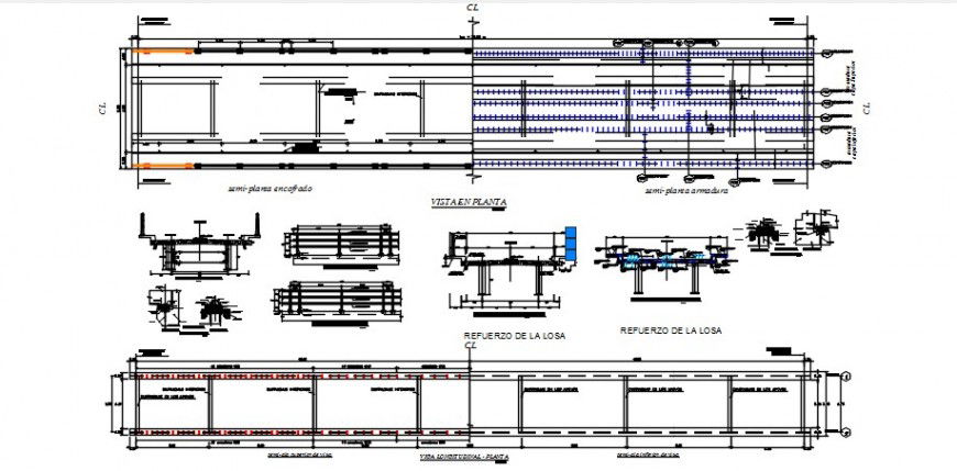 Drawings of bridge structural blocks detailing in autocad file