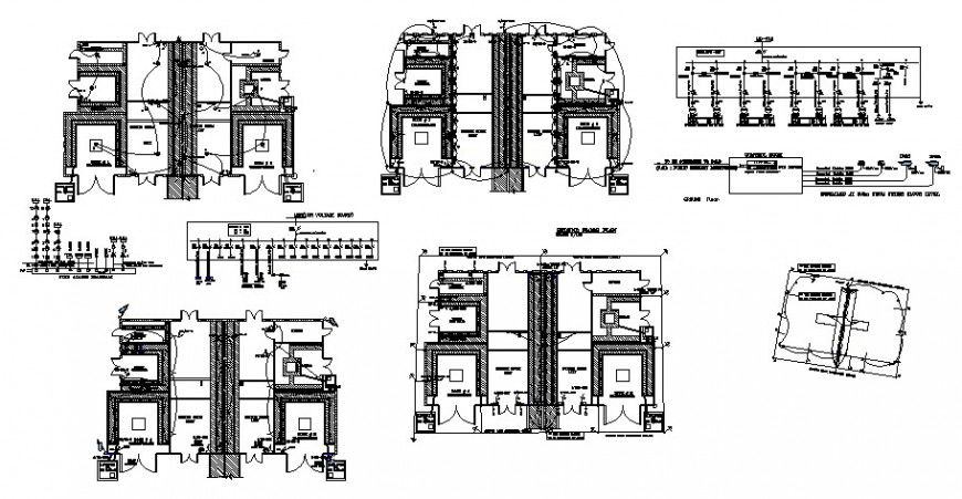 Drawings of building with electrical installation autocad file