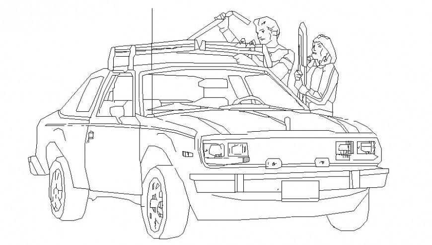 Drawings of car Vehicle blocks details in autocad software file