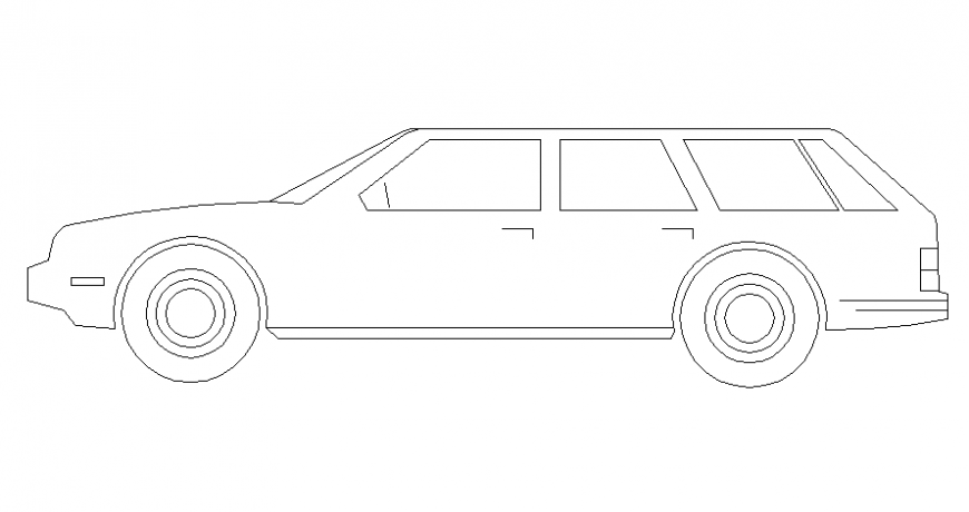Drawings of car 2d view elevation of transportation units dwg file