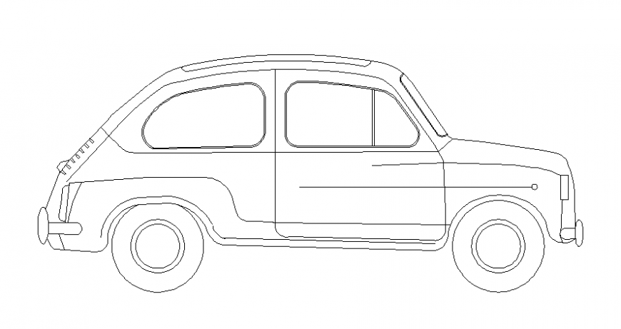 Drawings of car 2d view elevation of vehicle units dwg file