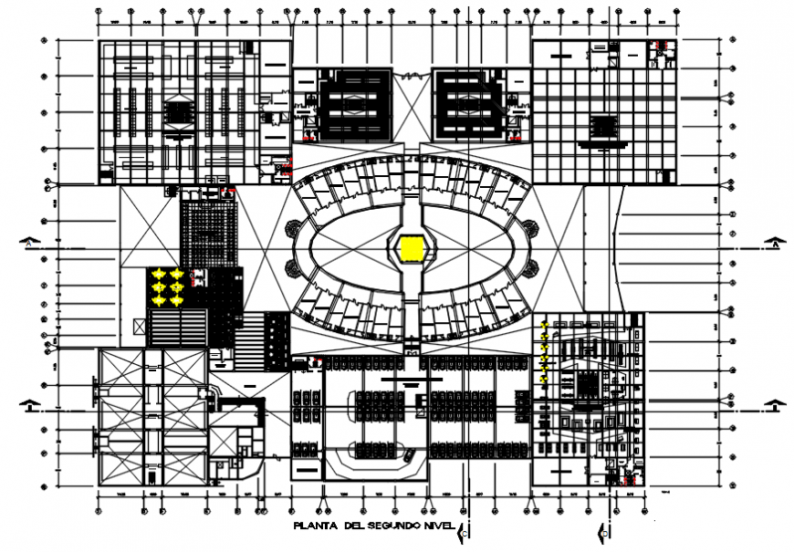 Drawings of commerce complex building 2d view dwg AutoCAD file