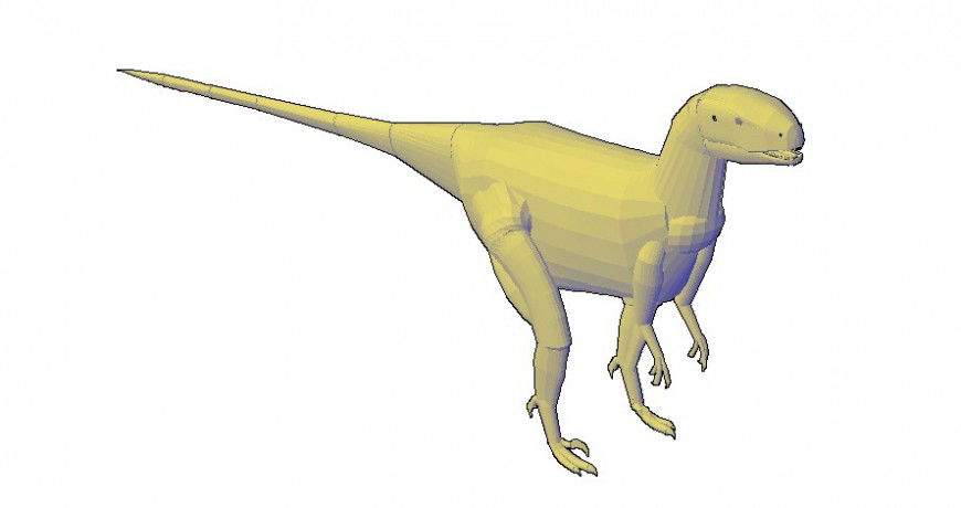 Drawings of dinosaur 3d model of animal blocks dwg file