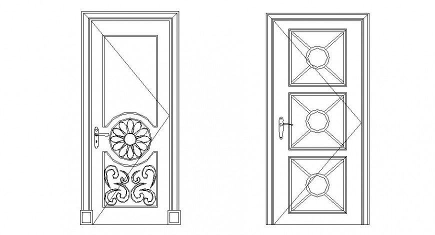 Drawings of door blocks details 2d view elevation autocad file