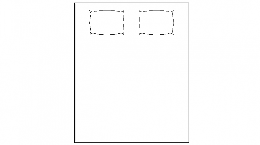 Drawings of furniture double bed units 2d view elevation autocad software file