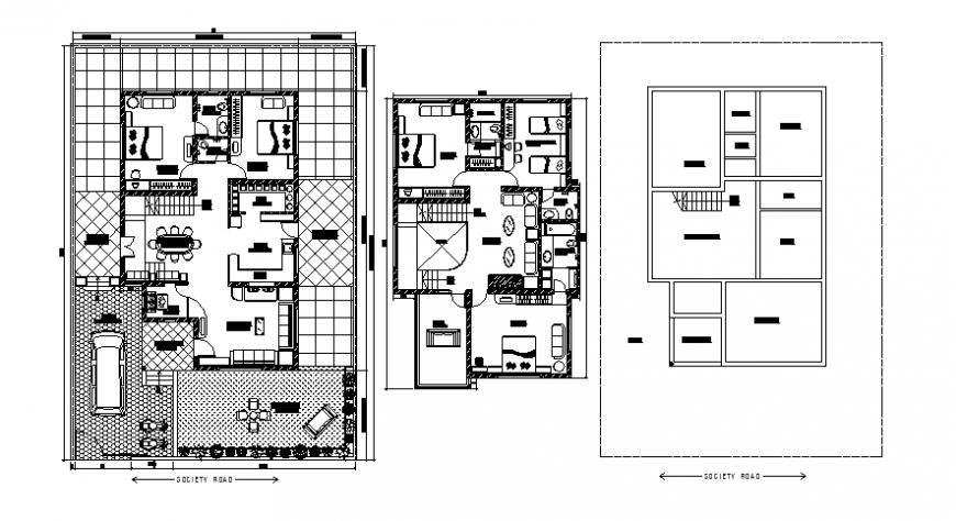 Drawings of house 2d view layout floor plan autocad software file
