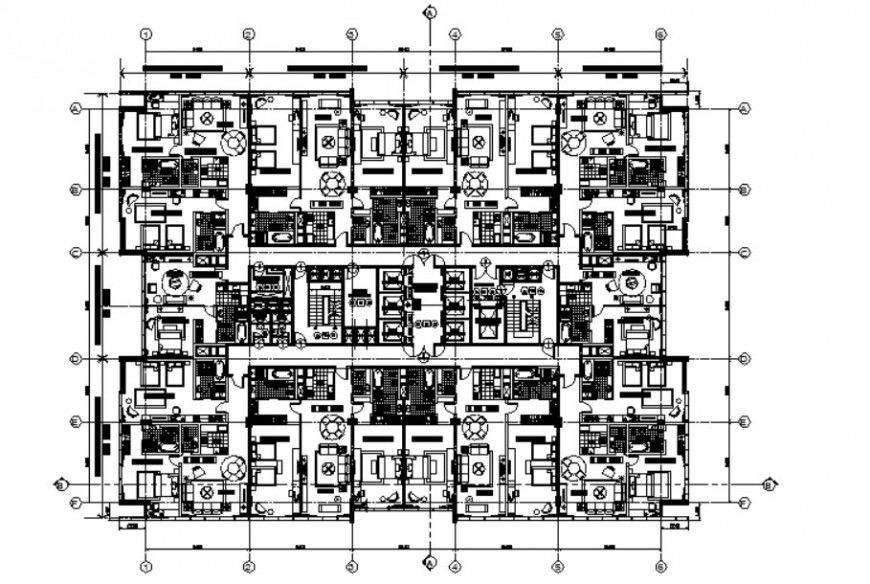 Drawings of housing apartment 2d view plan autocad software file
