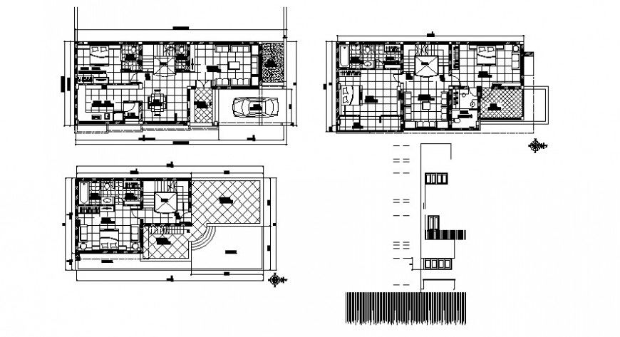 Drawings of housing bungalow 2d view layout plan AutoCAD software file
