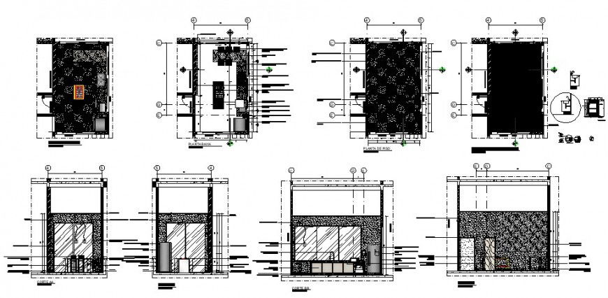 Drawings of kitchen area 2d view autocad file