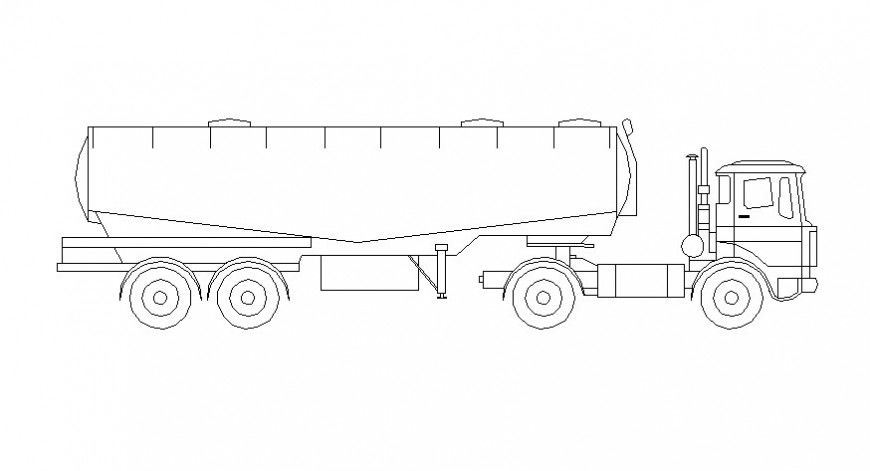 Drawings of loading trucks 2d view elevation dwg file