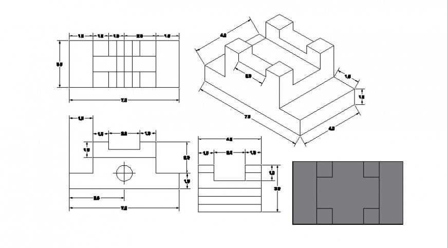 Drawings of machine units elevation autocad softwrae file