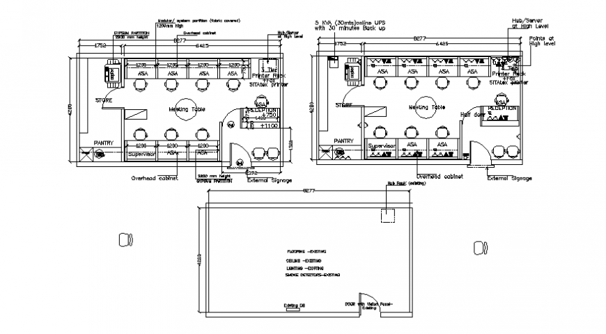 Drawings of office building 2d view layout plan AutoCAD software file
