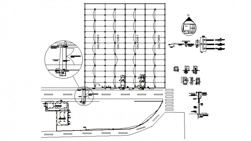 Drawings of road networks and landscaping details autocad file