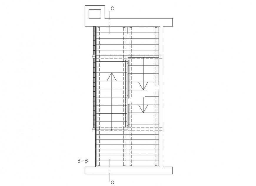 Drawings of staircase plan 2d view autocad software file