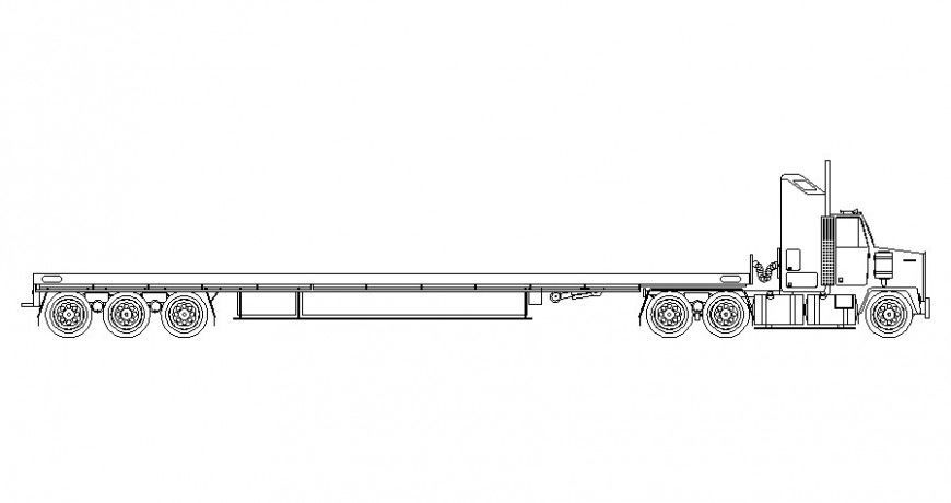 Drawings of truck details 2d view of heavy loaded vehicle dwg file