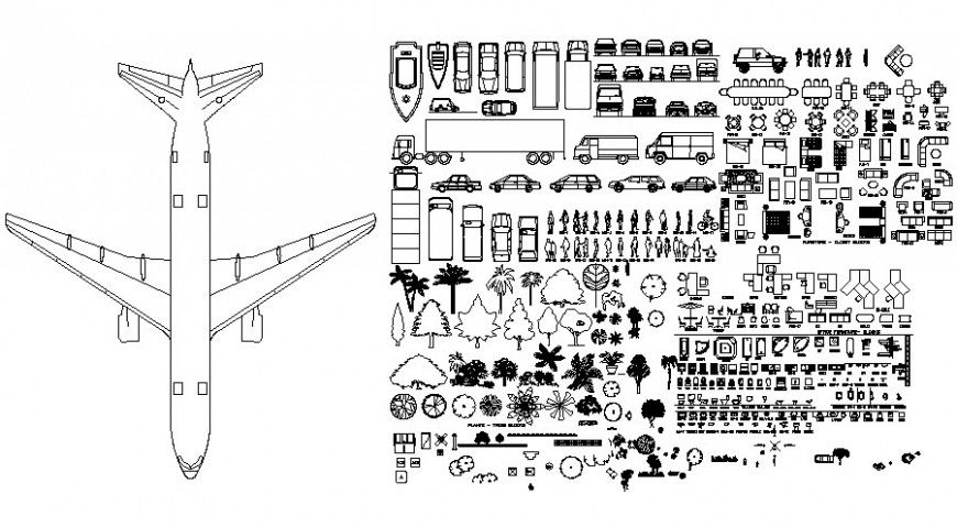 Drawings of various transportation units and other blocks autocad file