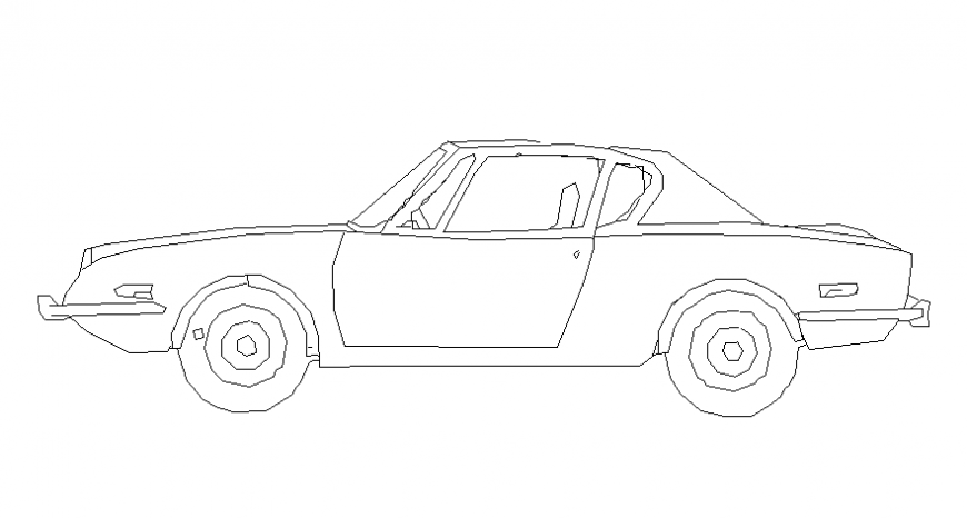 Drawings of vehicle blocks of car elevation autocad software file