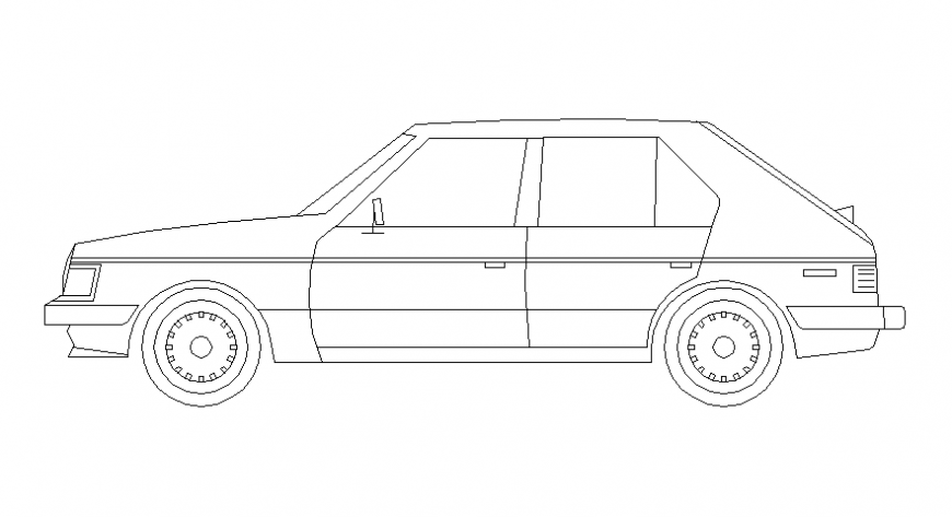 Drawings of vehicle car blocks elevation autocad file