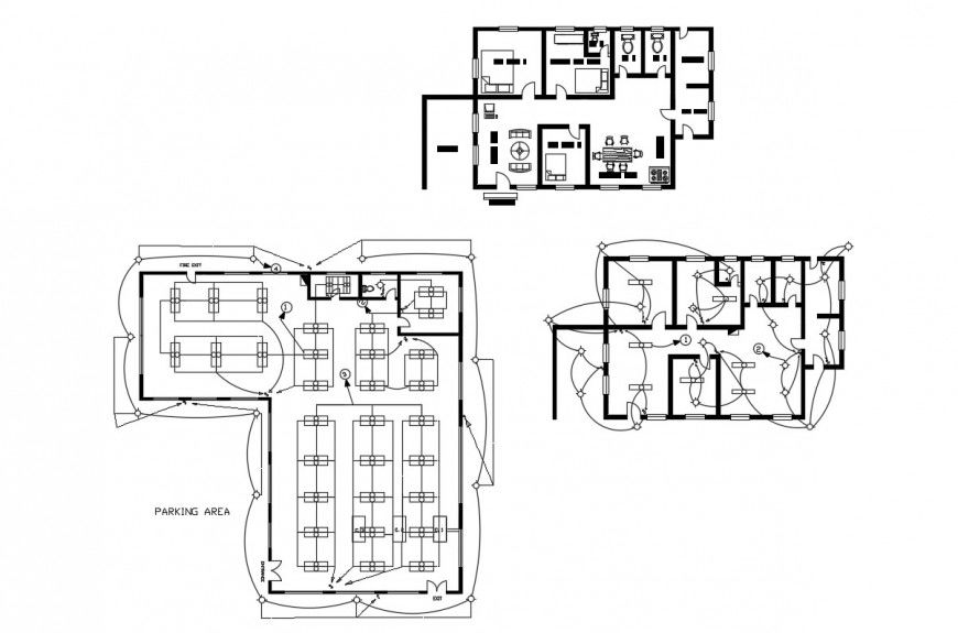 Drawings plan of ceiling electrical installation dwg file