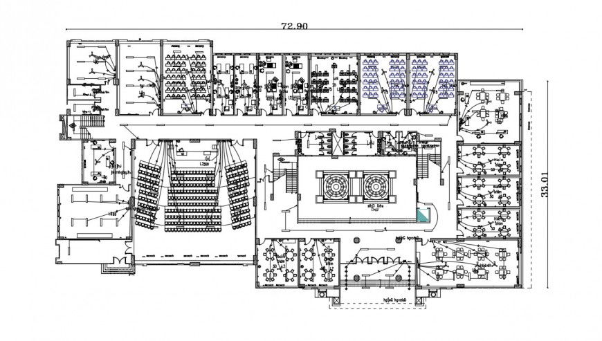Drawings plan of college building units dwg file