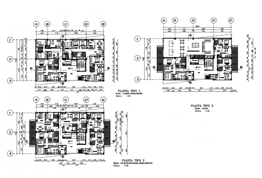 Drawings plan of the apartemnt floor detailing dwg file