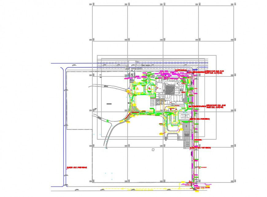 Drawings planning of area 2d view dwg file
