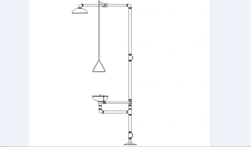 Drench shower section cad drawing details dwg file