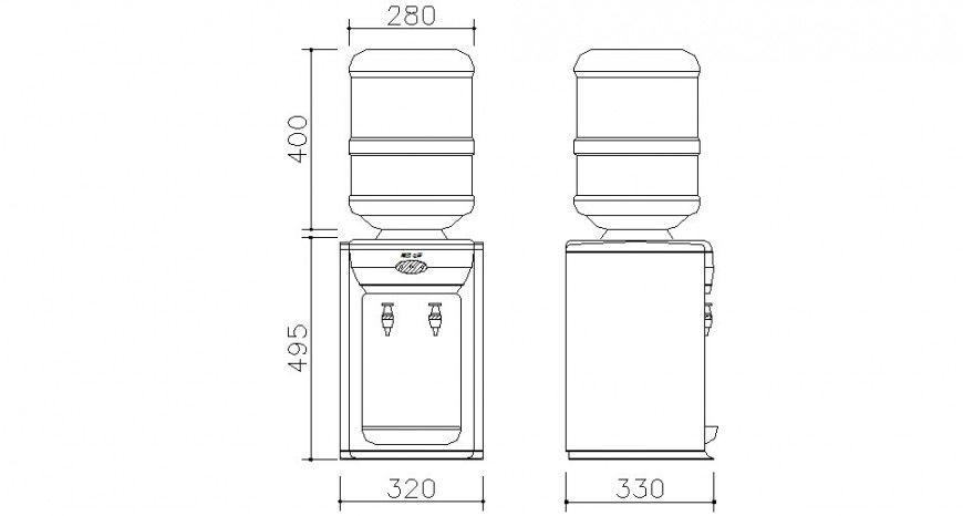 Drinking fountains cad block
