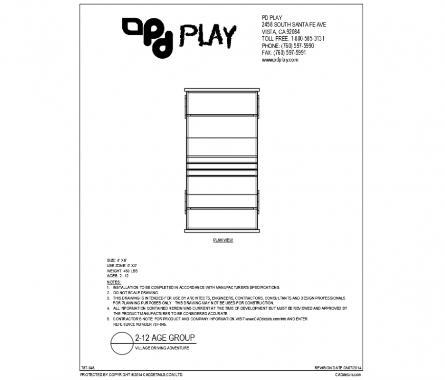Driving adventure equipment of village park dwg file