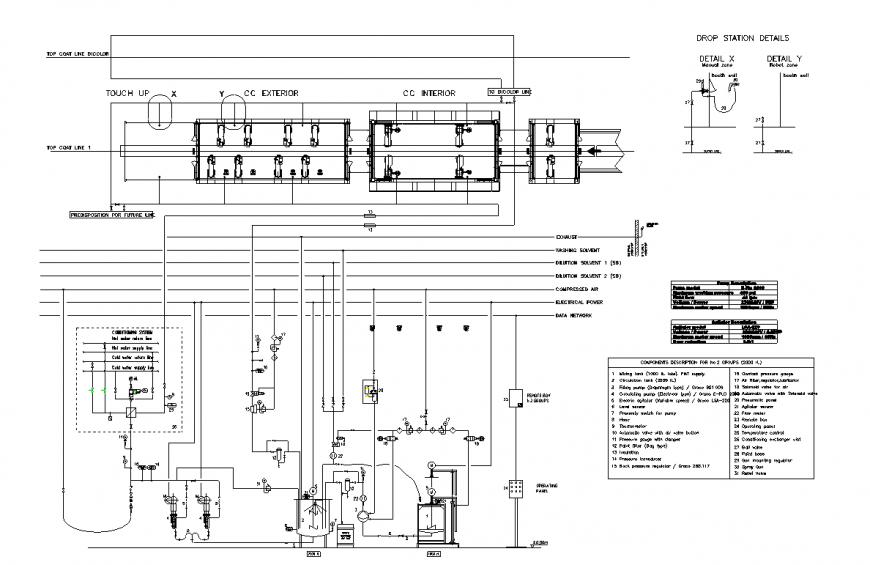 Drop pipe line station design drawing
