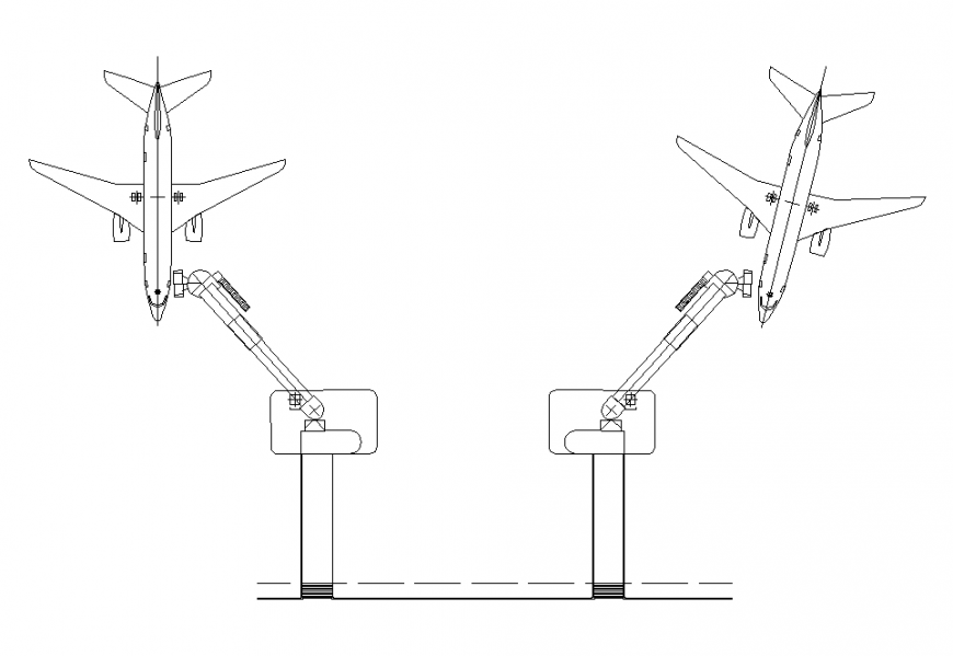 Dual parking of Aero-plane detail layout file