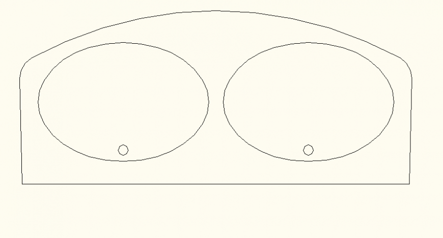 Dual sink detail elevation and plan autocad file