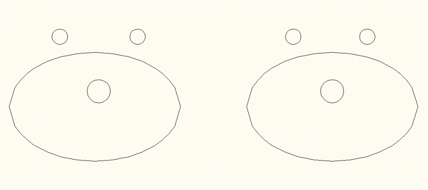 Dual sink detail elevation and plan dwg file